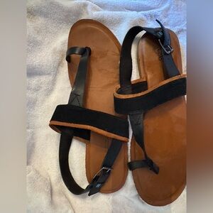 TOMS Black and Brown Sandals